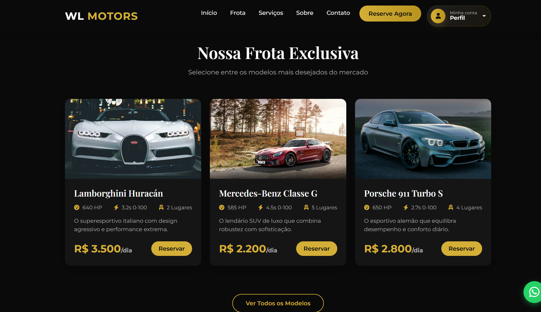 Projeto visual de site institucional